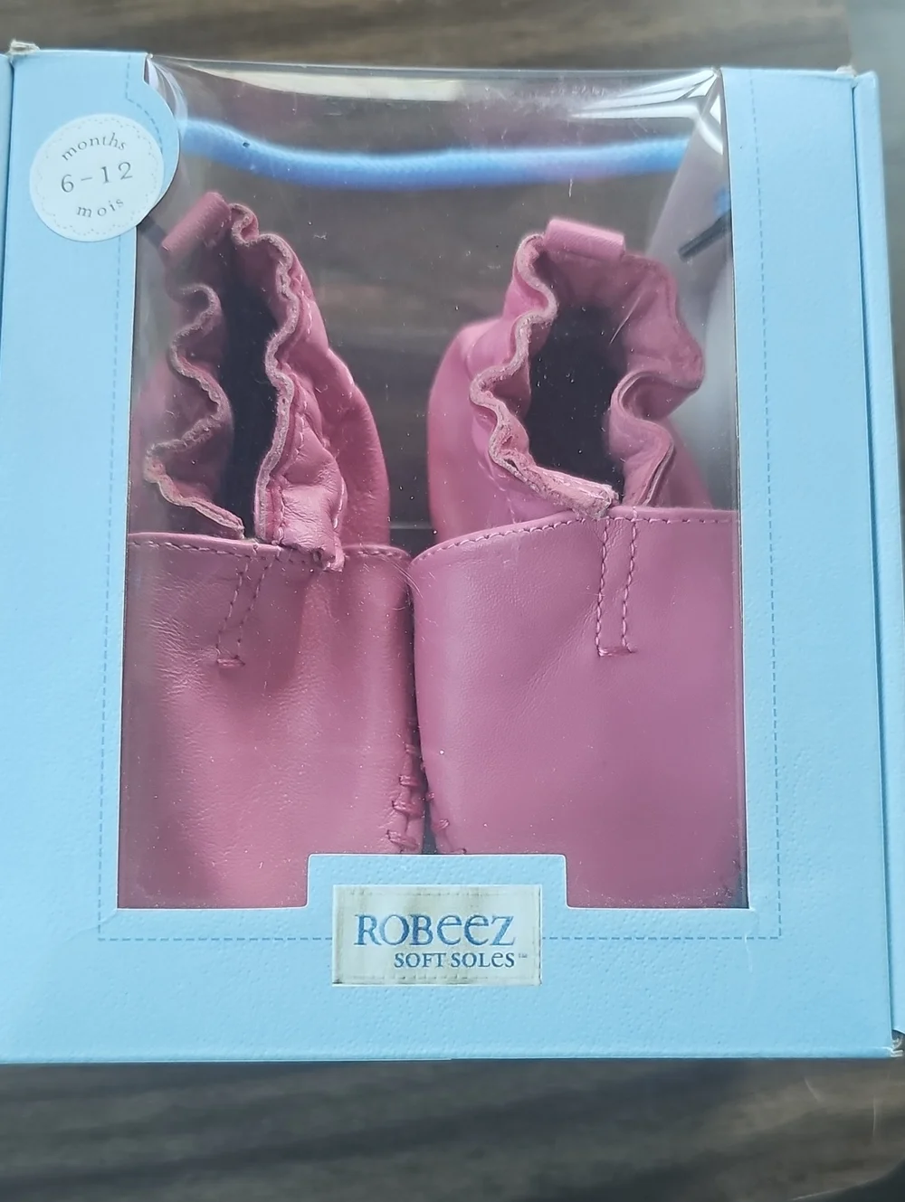 Robeez Baby Moccasins Rose Pink Soft Soles Leather 6 - 12 Months Shoes